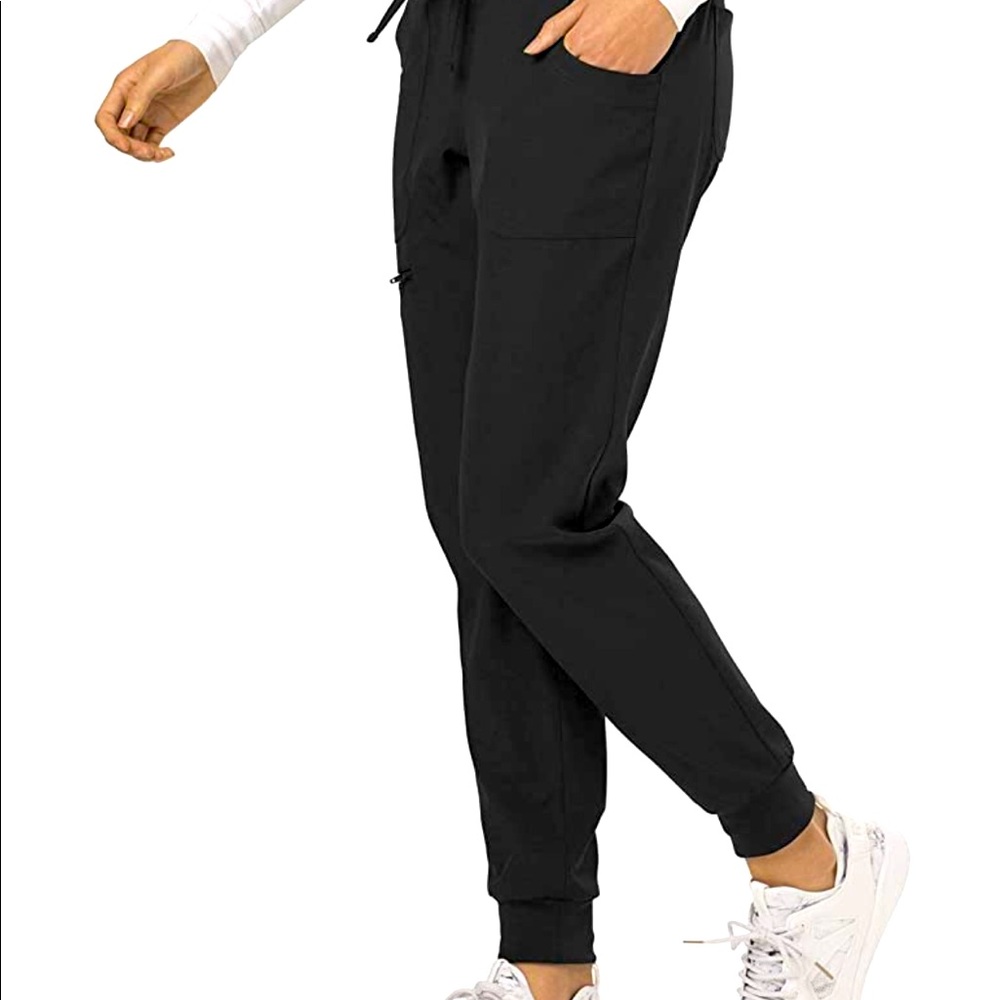 Heart and soul black jogger scrub pants- “break on through” style